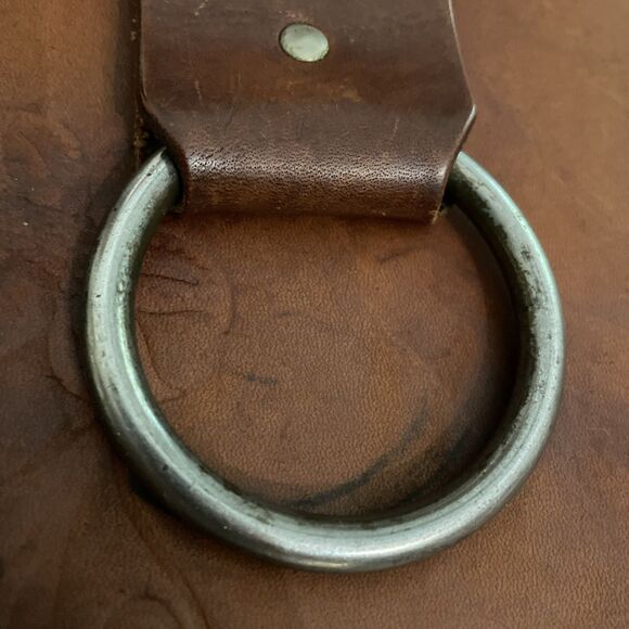 Vintage Leather Floral Tooled Shoulder Bag Saddle Bag 9x9.5 in - Picture 11 of 12